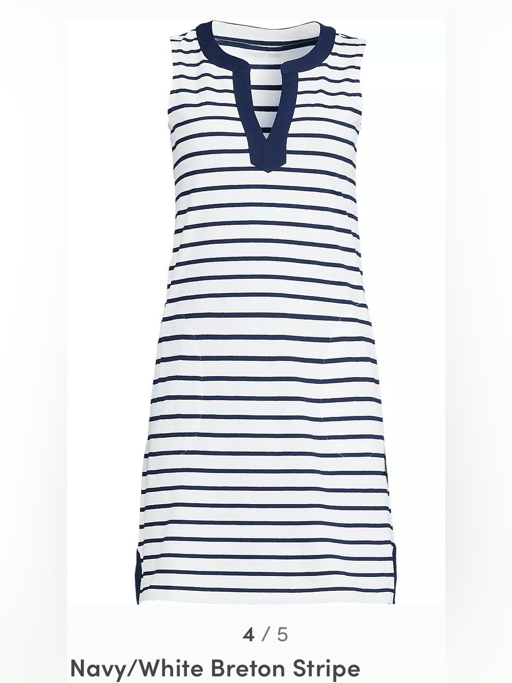 Lands' End Navy & White Stripe Sleeveless Swim Cover-up -3X Size